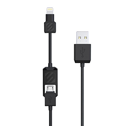 【国内正規品】 SCOSCHE Lightning/microUSB対応 2-in-1充電&データ転送ケーブル CHARGE & SYNC CABLE FOR LIGHTNING/MICRO USB DEVICES ブラック I2M